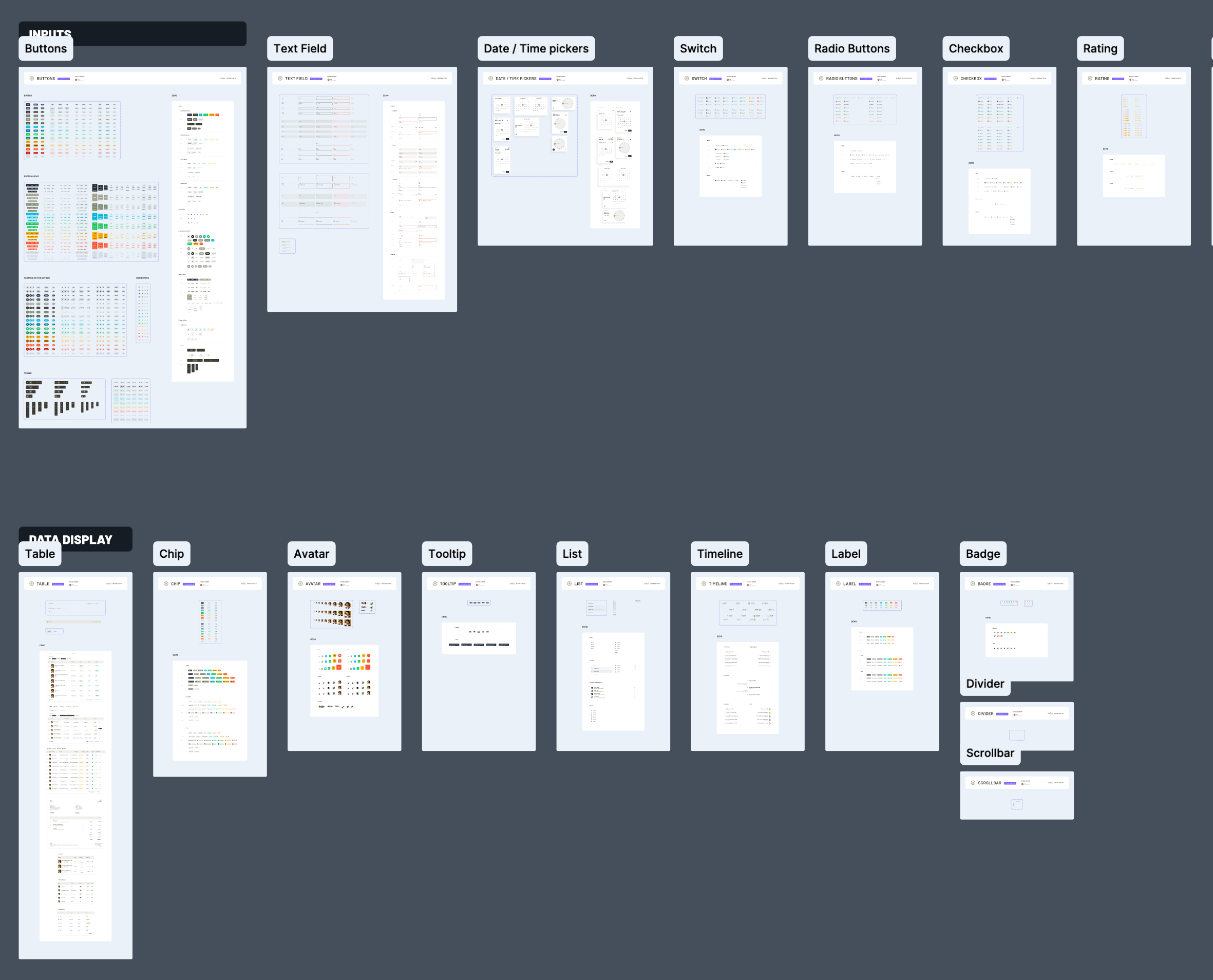 JetEye design system: core components including buttons, inputs and modals