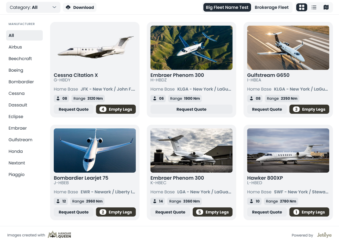 WebFleet embed on desktop: an operator's live fleet presented as cards on their own website