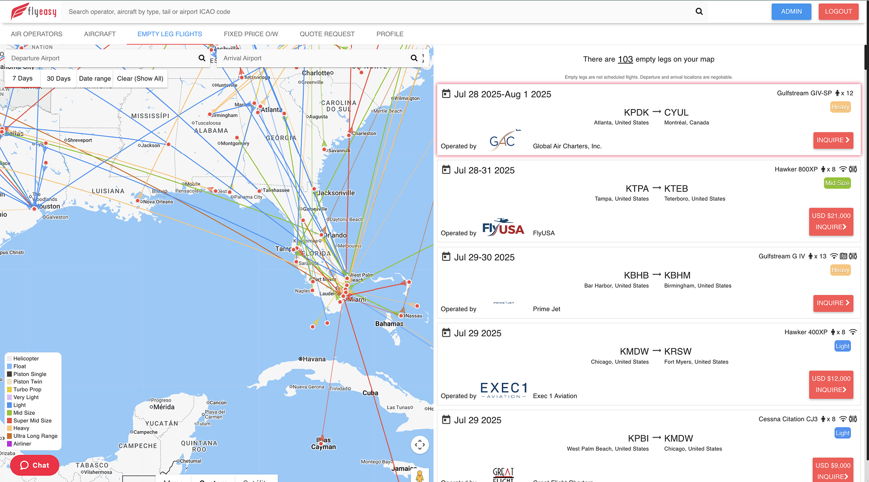 Competitor FlyEasy: a dated interface style that reads as less trustworthy