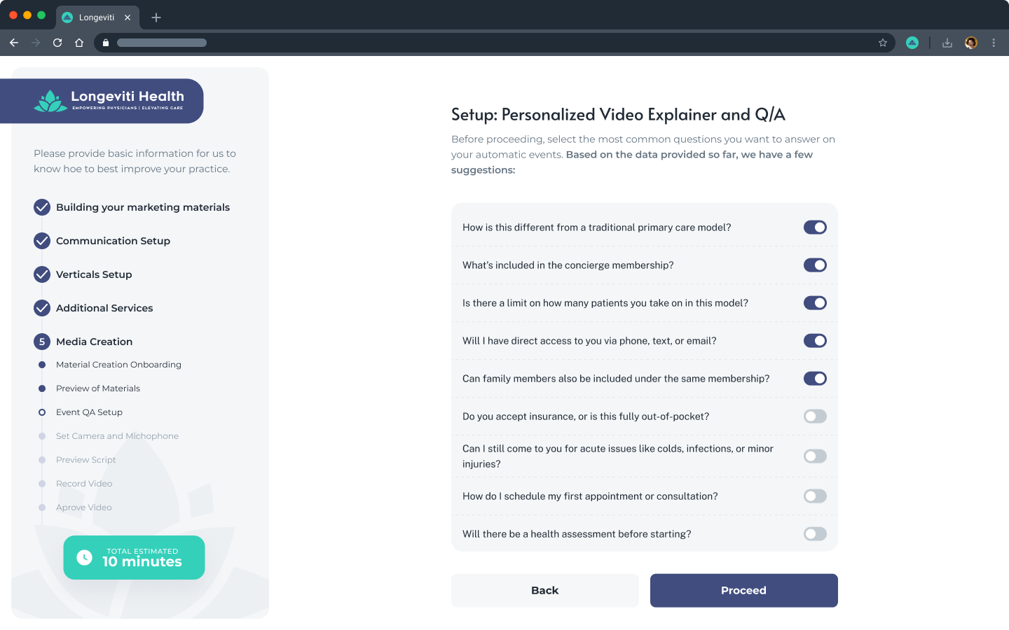 Another AI marketing-media creation step on desktop, part of the guided recording and generation flow