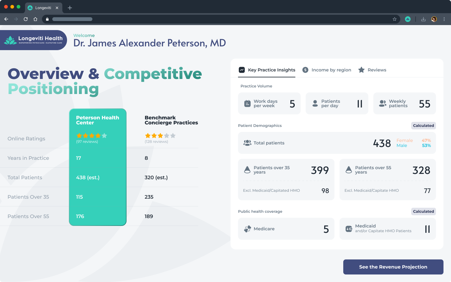 A physician onboarding step on desktop, part of the guided practice setup flow
