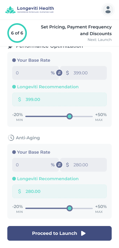 The same later onboarding step on mobile