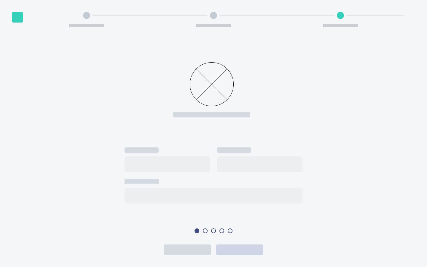 Low-fidelity wireframe of a Longeviti platform surface, showing layout and content hierarchy without visual styling