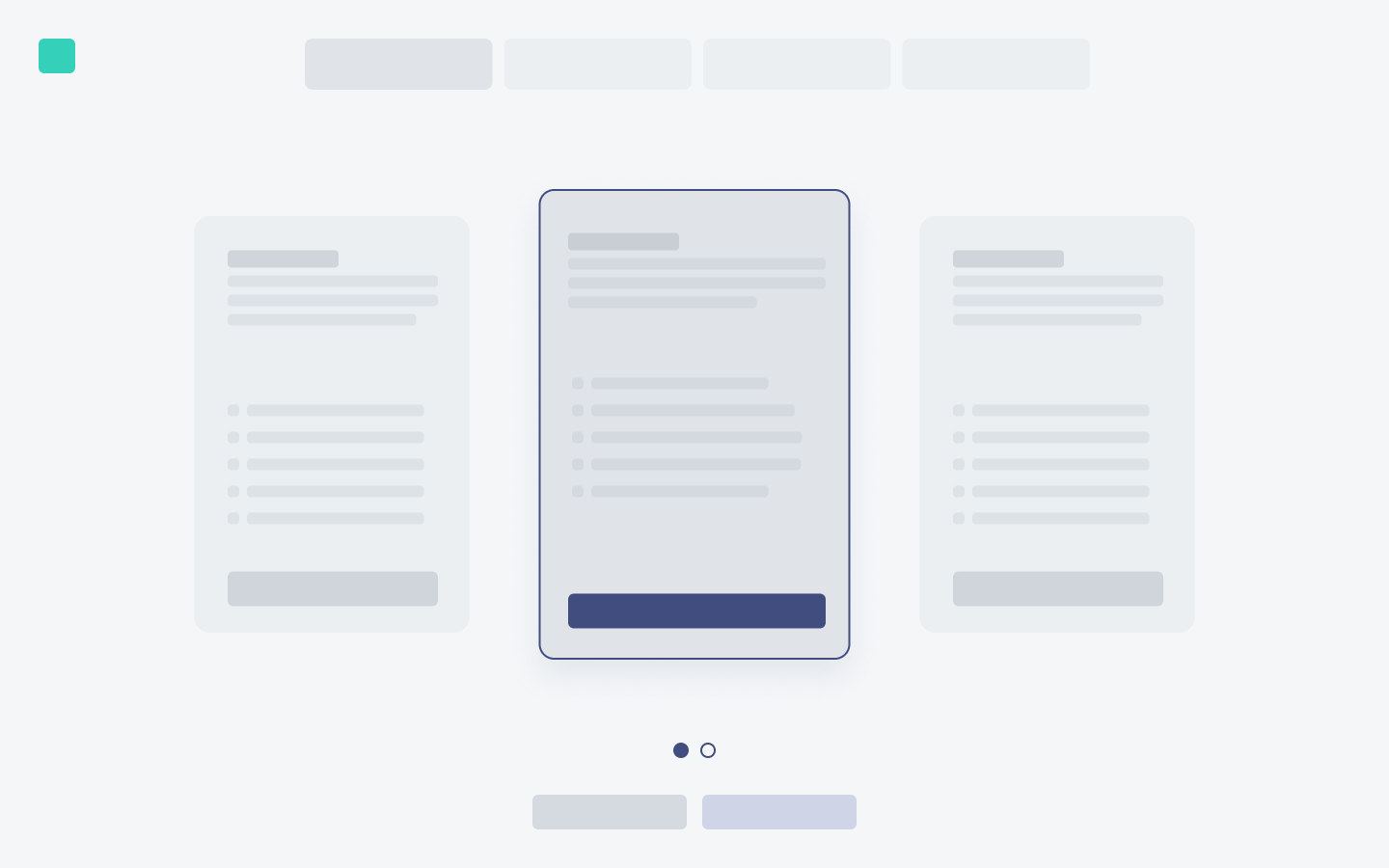 Low-fidelity wireframe of a Longeviti flow screen